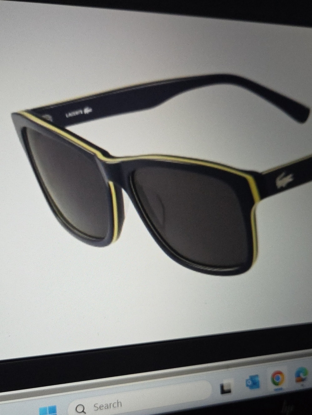 Lacoste Black Sunglasses with Yellow Trim